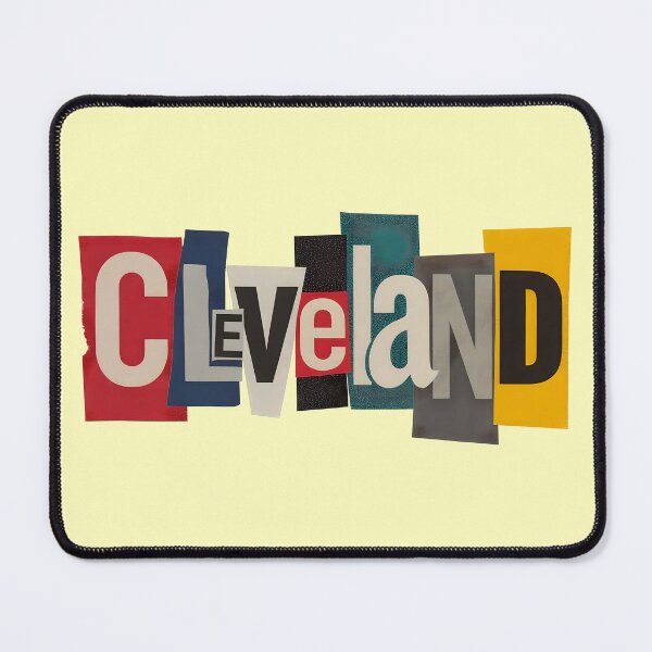 Item preview, Cleveland Cut-Out Ransom Note Typography designed and sold by ThreadRiotTees.