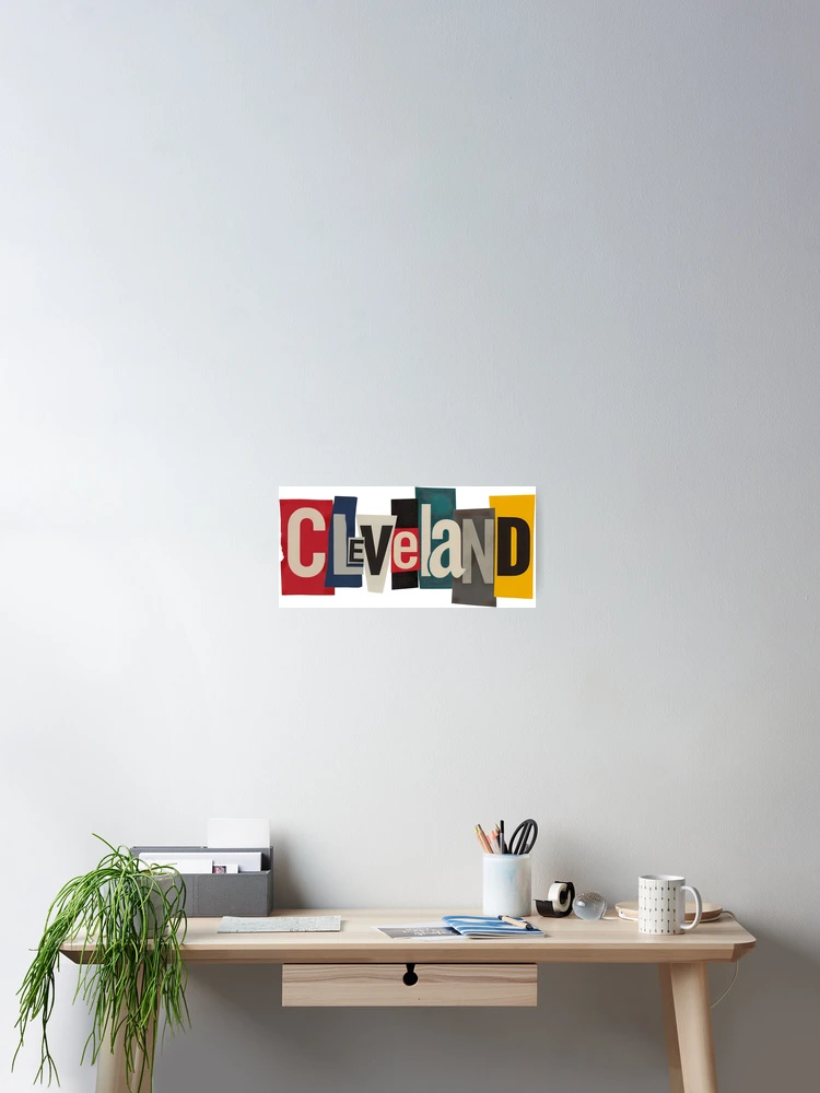 Thumbnail 2 of 3, Poster, Cleveland Cut-Out Ransom Note Typography designed and sold by ThreadRiotTees.