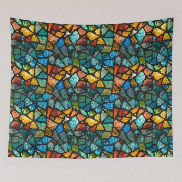 Item preview, Vibrant Broken Stained Glass Mosaic Pattern designed and sold by NTGUILTY.