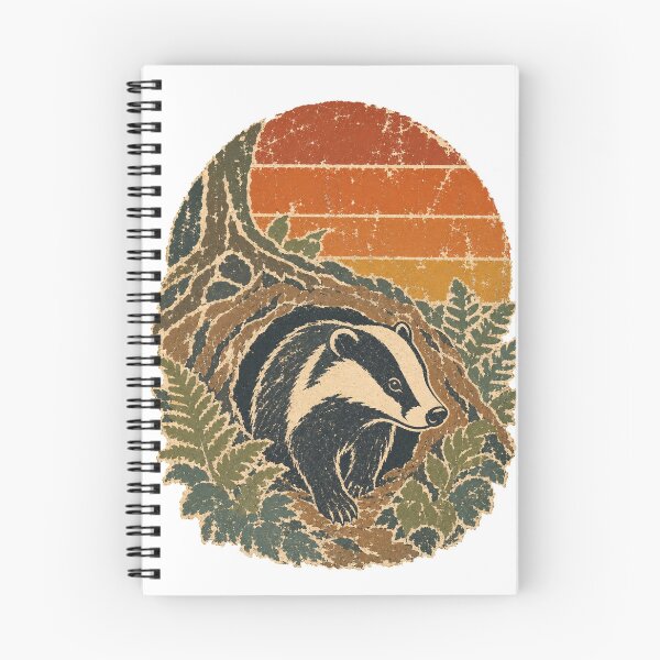 Item preview, Badger in the Woodland Burrow Wild Animal Sun Faded Retro Art designed and sold by VisualArtsOasis.