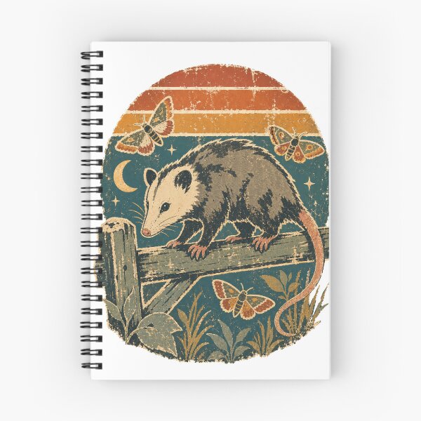 Item preview, Opossum on the Midnight Fence Wild Animal Sun Faded Retro Art designed and sold by VisualArtsOasis.