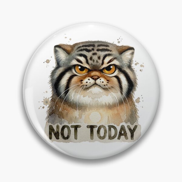 Item preview, Not Today - Grumpy Watercolor Pallas Cat designed and sold by PawtopiaArt.
