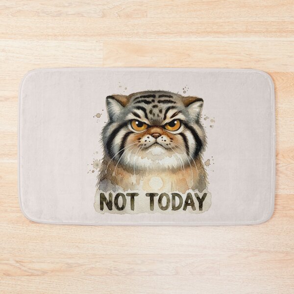 Item preview, Not Today - Grumpy Watercolor Pallas Cat designed and sold by PawtopiaArt.