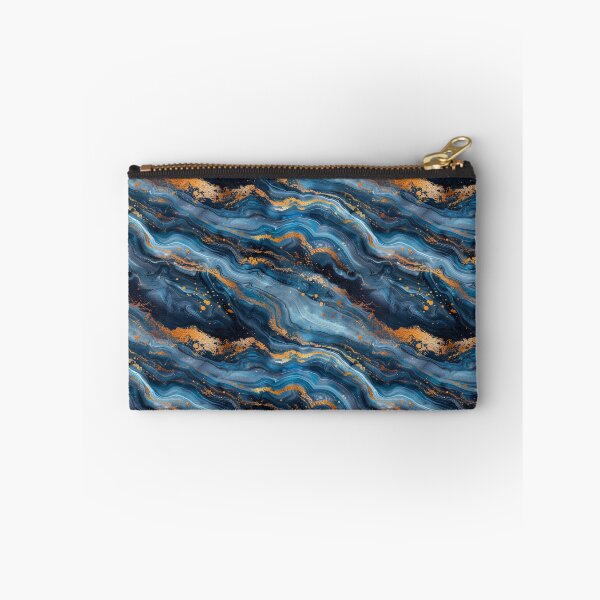 Item preview, Elegant Blue and Gold Liquid Marble Pattern designed and sold by NTGUILTY.