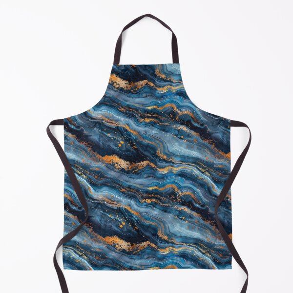 Item preview, Elegant Blue and Gold Liquid Marble Pattern designed and sold by NTGUILTY.
