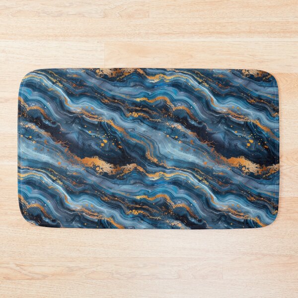 Item preview, Elegant Blue and Gold Liquid Marble Pattern designed and sold by NTGUILTY.