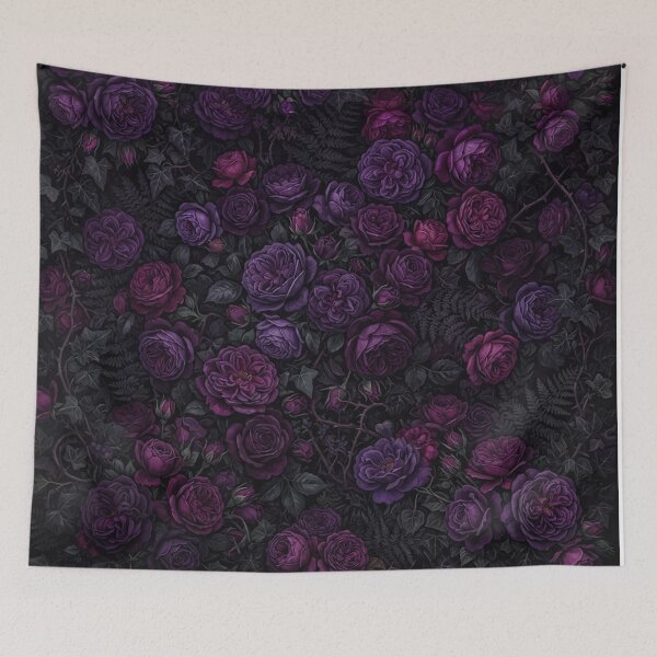 Item preview, Dark Purple Rose Garden Floral Pattern designed and sold by Owcomm.