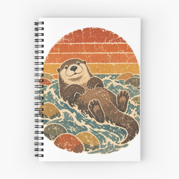 Item preview, Otter in the River Rapids Wild Animal Sun Faded Retro Art designed and sold by VisualArtsOasis.
