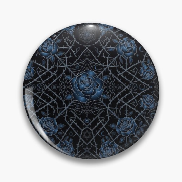 Item preview, Dark Blue Rose Geometric Occult Pattern designed and sold by Owcomm.
