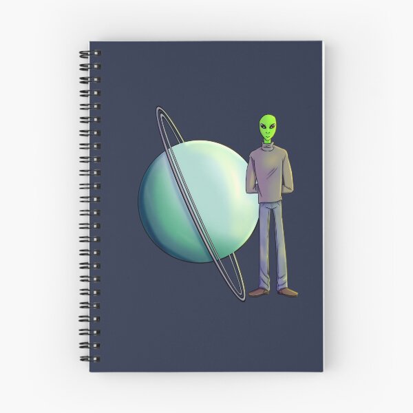 Item preview, Green Alien Standing Next To Planet Uranus designed and sold by JimboTurtle.