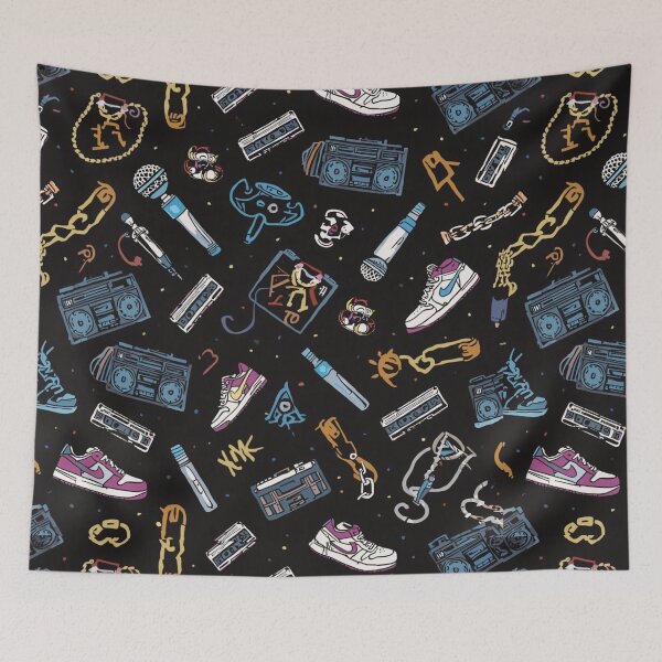 Item preview, 80s Hip Hop Doodles Retro Seamless Pattern designed and sold by MargaretPolanco.