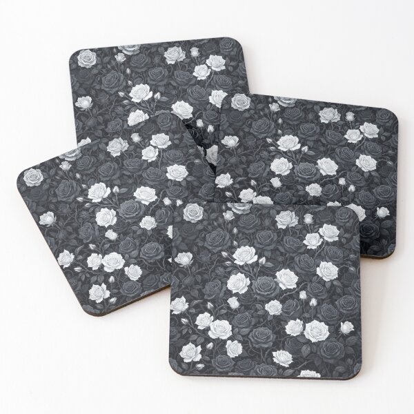 Item preview, Monochrome Roses Dark Floral Pattern designed and sold by Owcomm.