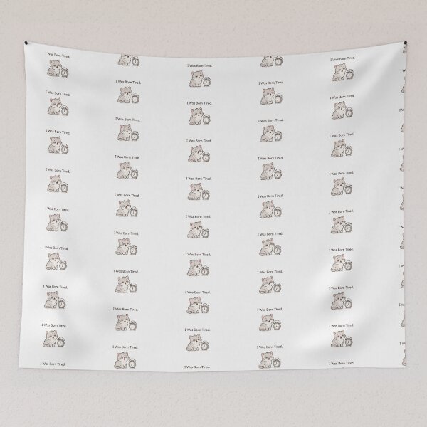 Item preview, I Was Born Tired – Cute Sleepy Cat & Alarm Clock designed and sold by Merida7.