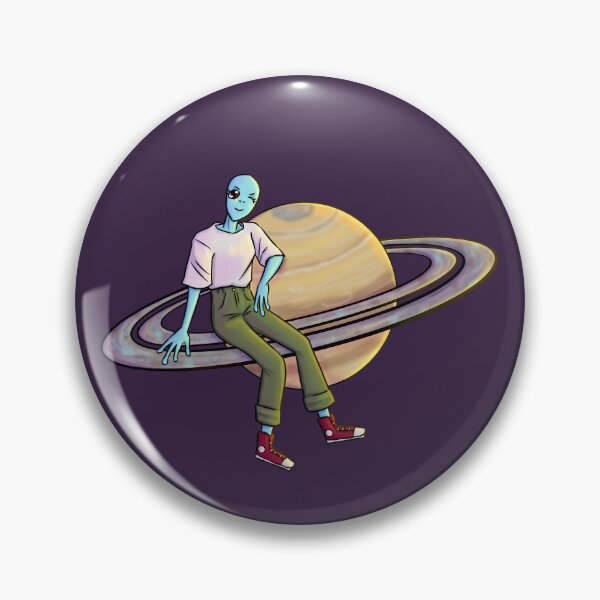 Item preview, Cute Blue Alien On Saturn Rings designed and sold by JimboTurtle.