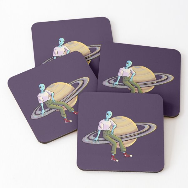 Item preview, Cute Blue Alien On Saturn Rings designed and sold by JimboTurtle.