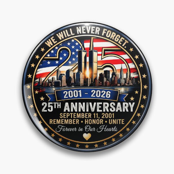 Item preview, Retro never forget 25th Anniversary September 11 2001 Memorial Day USA Flag designed and sold by gear-posters.