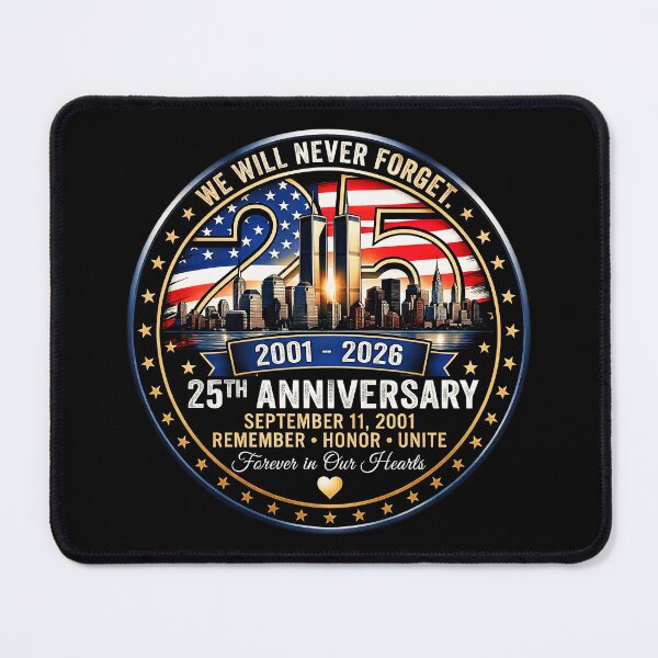 Item preview, Retro never forget 25th Anniversary September 11 2001 Memorial Day USA Flag designed and sold by gear-posters.