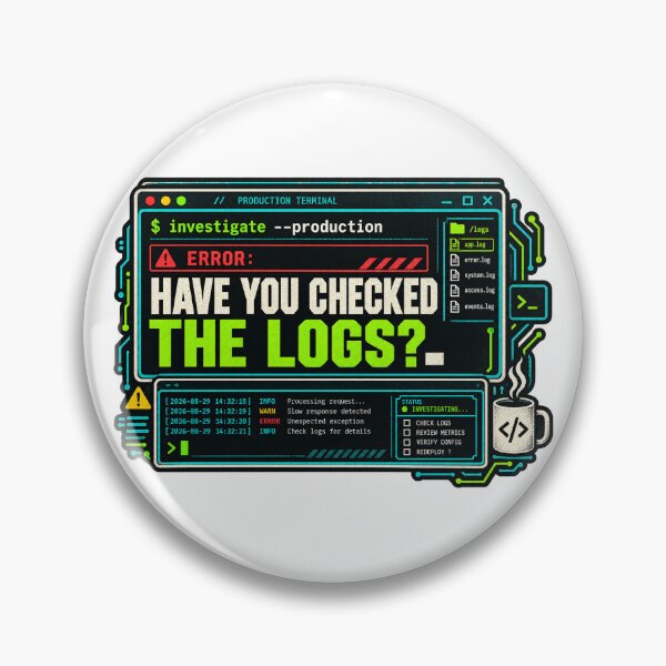 Item preview, Have You Checked The Logs? Investigate Production Error Code Terminal designed and sold by WolfmanProphecy.