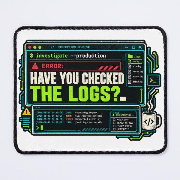Item preview, Have You Checked The Logs? Investigate Production Error Code Terminal designed and sold by WolfmanProphecy.