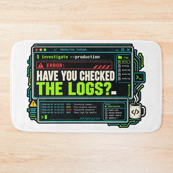 Item preview, Have You Checked The Logs? Investigate Production Error Code Terminal designed and sold by WolfmanProphecy.