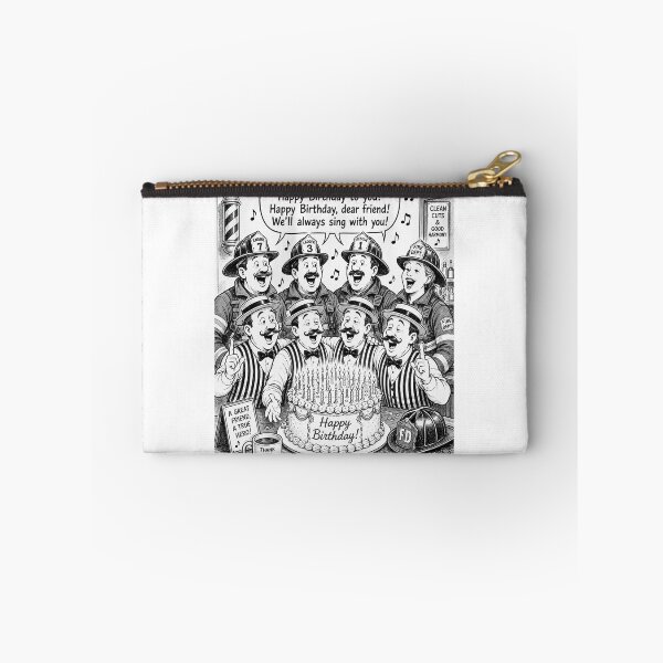 Item preview, Barbershop Birthday Harmony with Firefighters – Funny First Responder Singing Art designed and sold by TerScott.