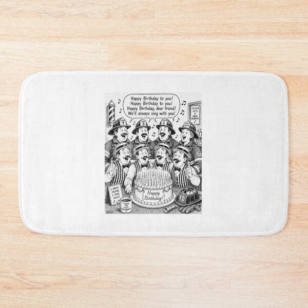 Item preview, Barbershop Birthday Harmony with Firefighters – Funny First Responder Singing Art designed and sold by TerScott.