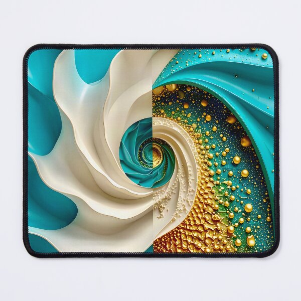 Item preview, Ocean Turquoise and Alabaster Ribbon Vortex designed and sold by Vicky Brago-Mitchell®.