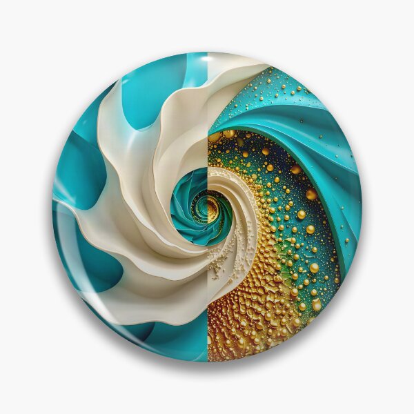 Item preview, Ocean Turquoise and Alabaster Ribbon Vortex designed and sold by Vicky Brago-Mitchell®.