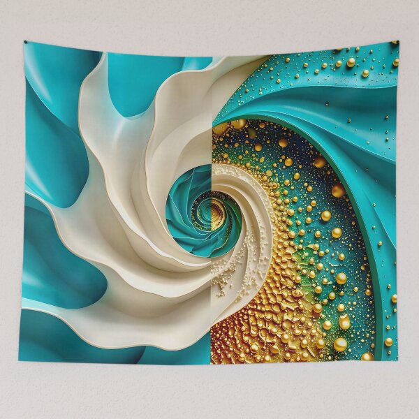 Item preview, Ocean Turquoise and Alabaster Ribbon Vortex designed and sold by Vicky Brago-Mitchell®.