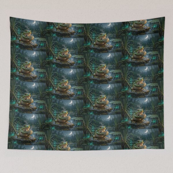 Item preview, Cute Frog Drinking Coffee - Aesthetic Cottagecore Illustration designed and sold by Breezes-of-Ida.
