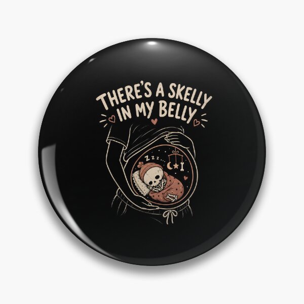 Item preview, There's a Skelly in My Belly – Cute Sleeping Skeleton Halloween Pregnancy Design designed and sold by Lina Caro.