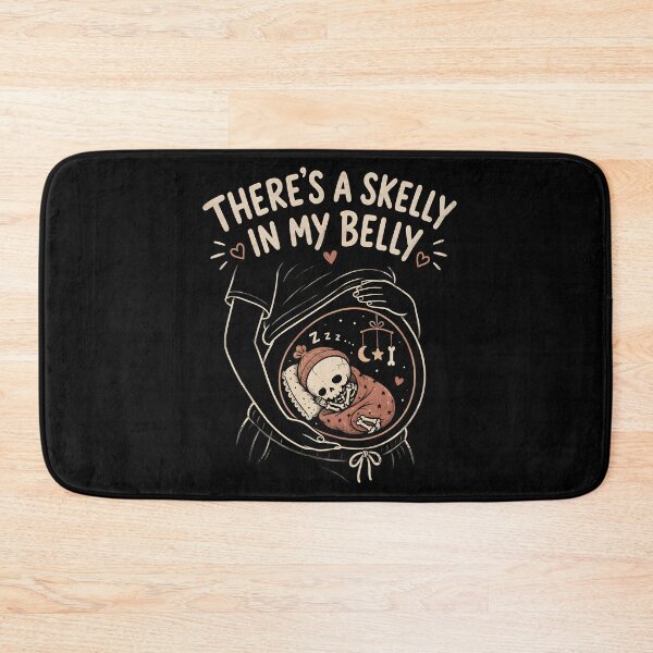 Item preview, There's a Skelly in My Belly – Cute Sleeping Skeleton Halloween Pregnancy Design designed and sold by Lina Caro.