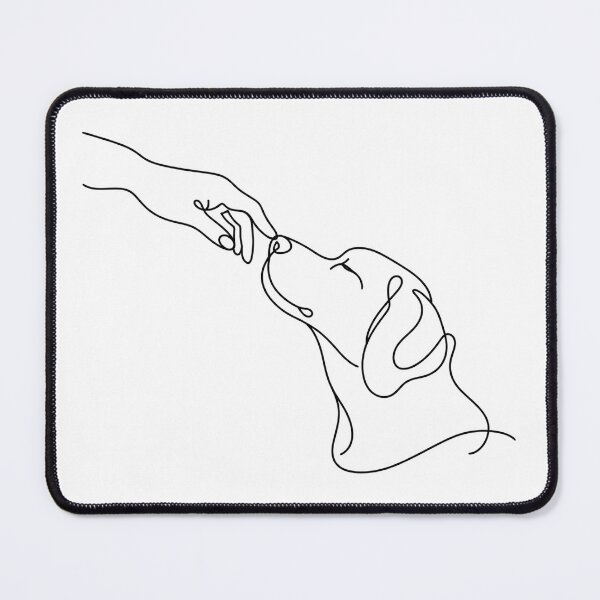 Item preview, Dog and Hand Minimal Line Art designed and sold by LineArtDrawing.