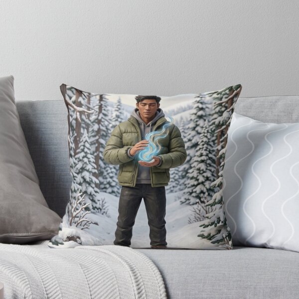 Item preview, MODERN WIZARD IN SNOWY FOREST BLUE ENERGY SPELL 3D ILLUSTRATION designed and sold by Curiosiart.