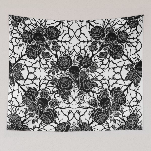 Item preview, Dark Gothic Roses and Skulls Pattern designed and sold by Owcomm.