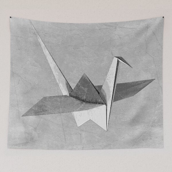 Item preview, Folded Paper Crane Origami Bird Sculpture designed and sold by Ghoul Enterprises.