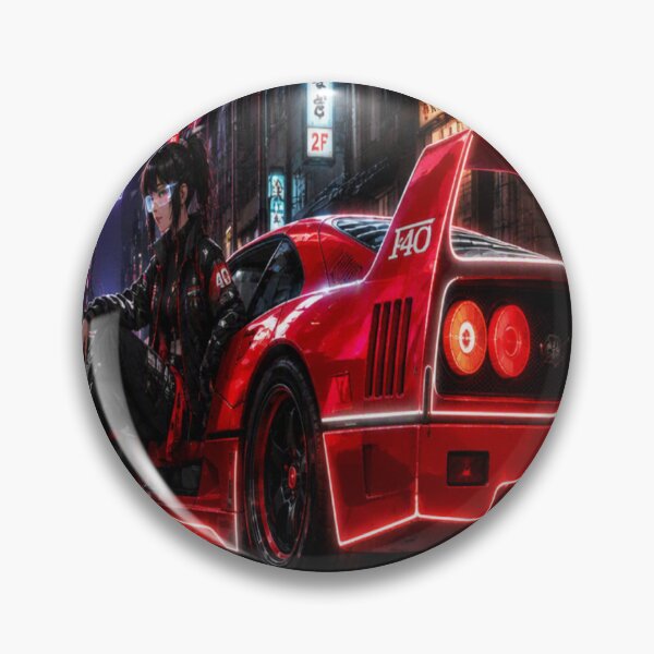 Item preview, Cyberpunk Crimson Supercar - Tokyo Retro Night Art designed and sold by JMAVILA ART.