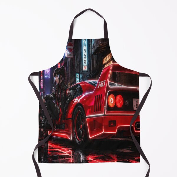 Item preview, Cyberpunk Crimson Supercar - Tokyo Retro Night Art designed and sold by JMAVILA ART.