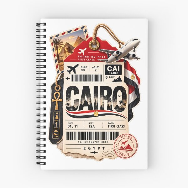 Item preview, Cairo Flight Ticket Art | Ancient Egyptian Horus Design | Retro Boarding Pass  designed and sold by GulfSignature.