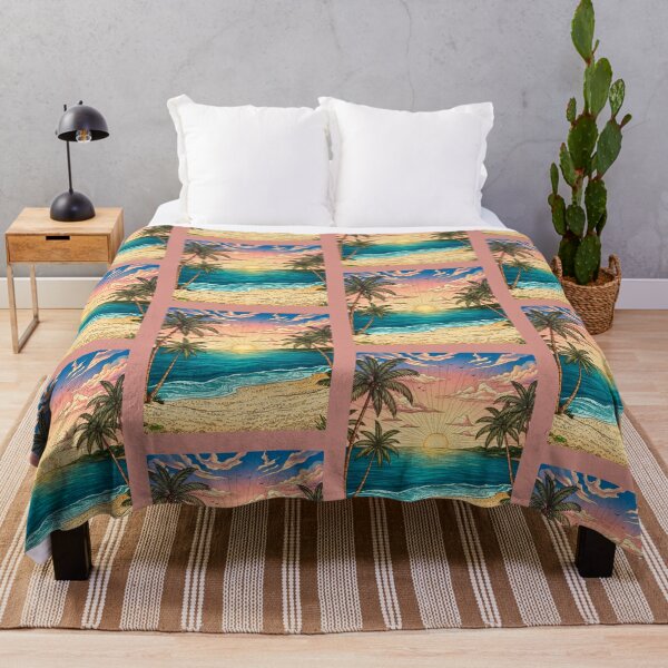 Item preview, Serene Tropical Beach Sunset - Coastal Landscape Art designed and sold by ScenicRoute66.