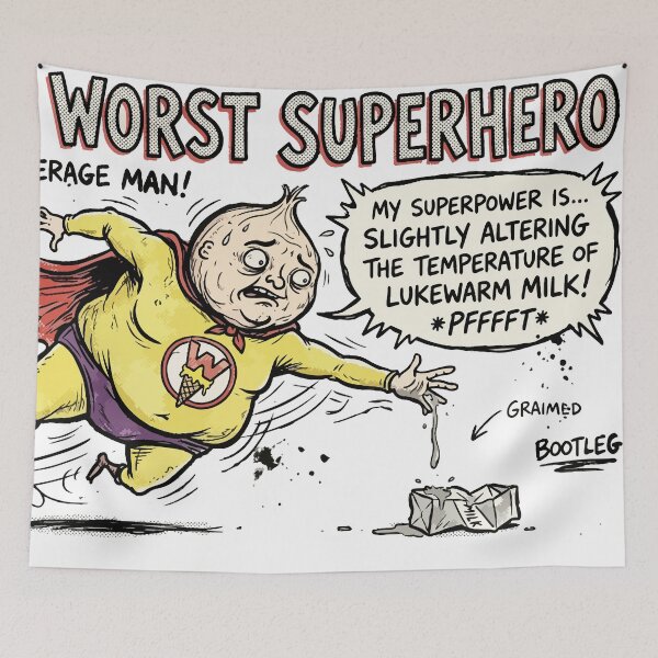 Item preview, World's Worst Superhero – Funny Bootleg Comic designed and sold by Maria Garcia´s.
