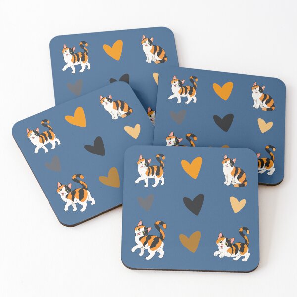 Item preview,  Calico cat and heart pattern designed and sold by BigfeetLittlepaws.