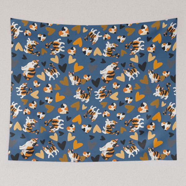 Item preview,  Calico cat and heart pattern designed and sold by BigfeetLittlepaws.