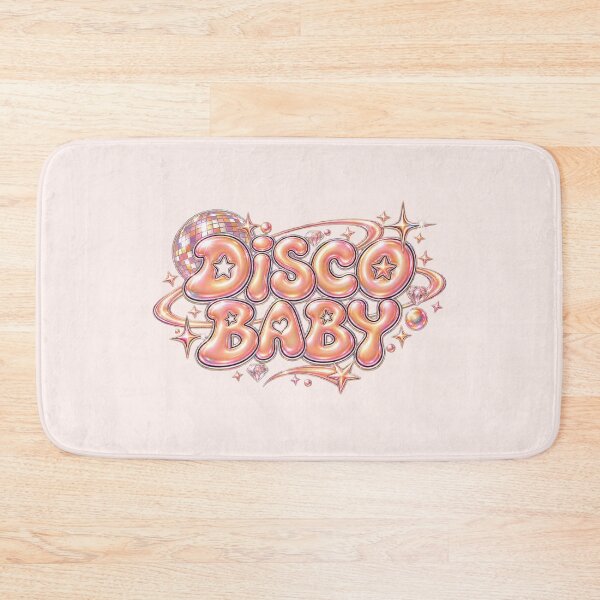 Item preview, Disco Baby Peach Chrome Bubble Text designed and sold by Inkworksbyshery.