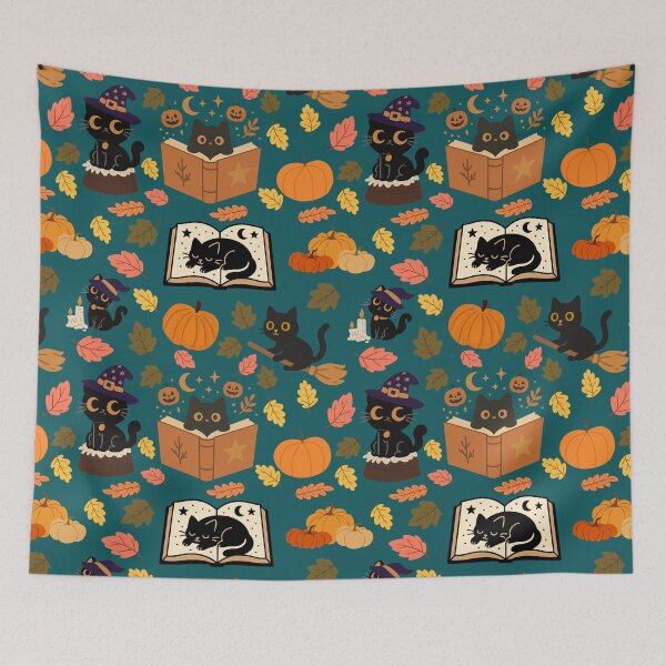 Item preview, Witch black cat with yellow eyes designed and sold by BigfeetLittlepaws.