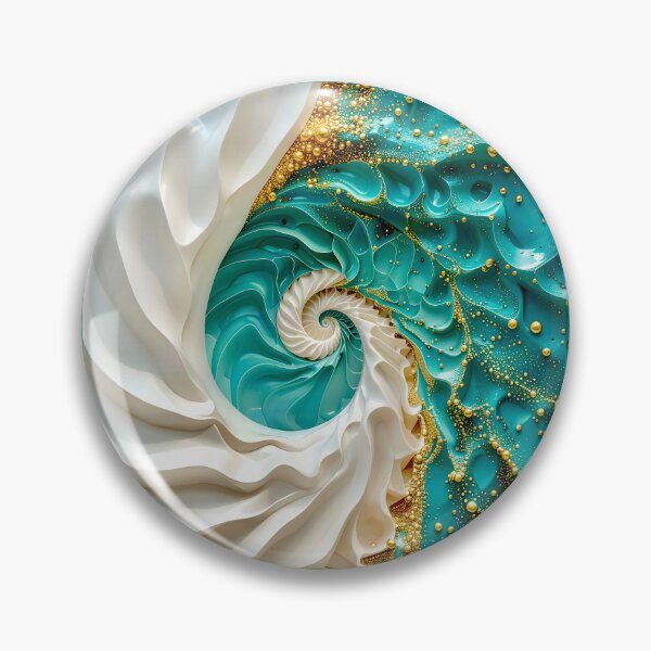 Item preview, Ocean Turquoise and Alabaster Ribbon Vortex designed and sold by Vicky Brago-Mitchell®.