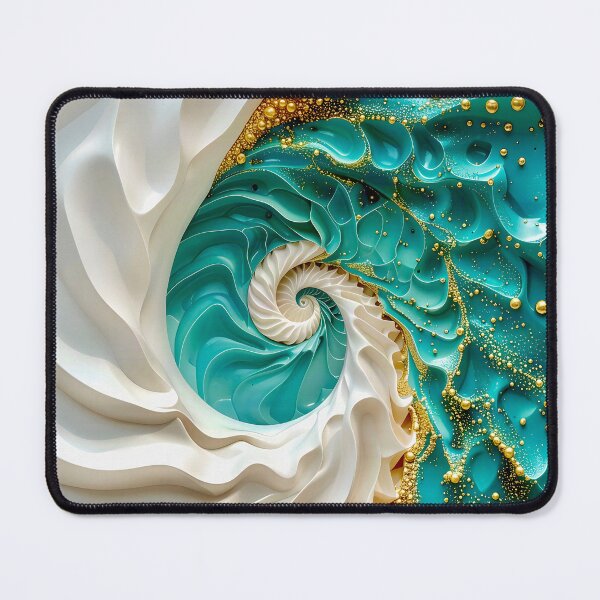 Item preview, Ocean Turquoise and Alabaster Ribbon Vortex designed and sold by Vicky Brago-Mitchell®.