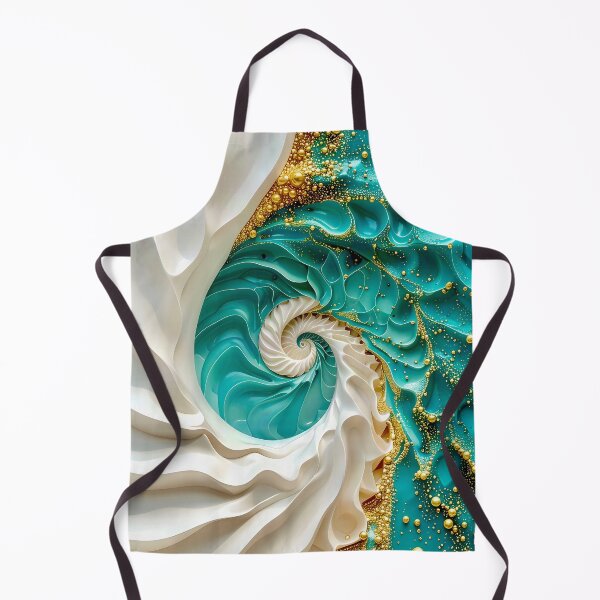 Item preview, Ocean Turquoise and Alabaster Ribbon Vortex designed and sold by Vicky Brago-Mitchell®.