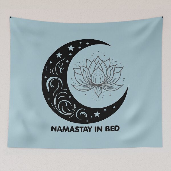 Item preview, Namastay in Bed Lotus blossom - moon - stars designed and sold by 247DesignStudio.