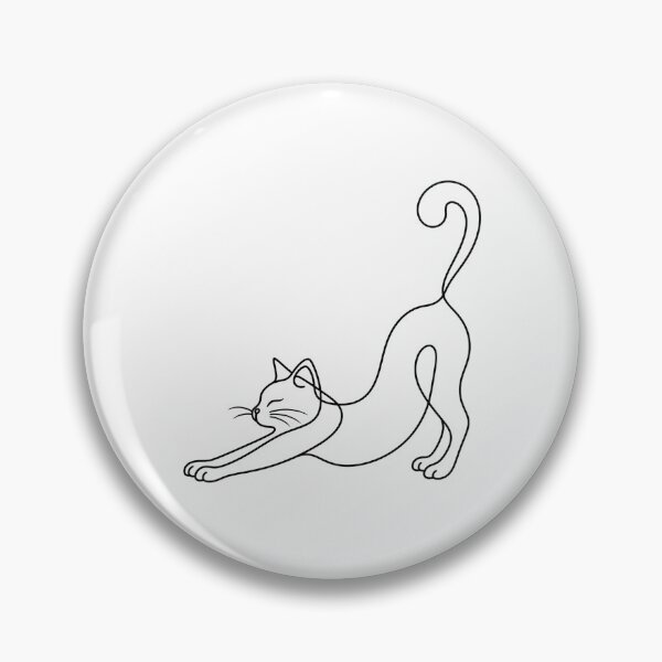 Artikelvorschau, Streckende Katze – Minimale Linienzeichnung entworfen und verkauft von LineArtDrawing.